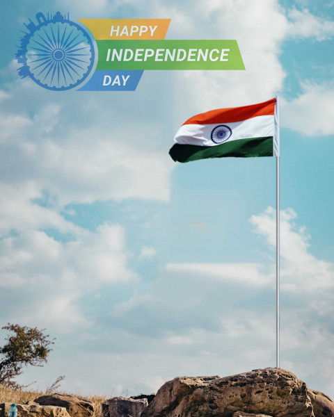 15 August Editing Background Full HD flag