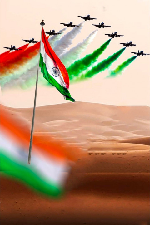 15 August Editing Background With Flag HD