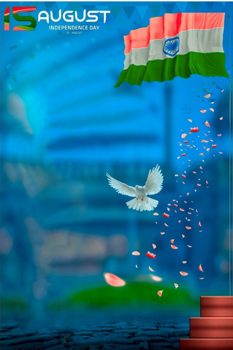 15 August With Flags CB PicsArt Editing Background