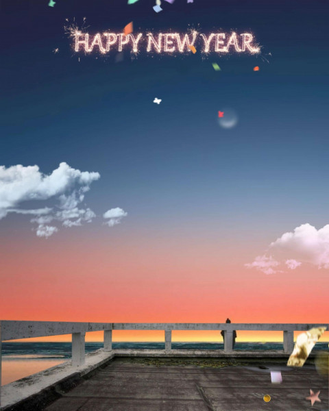 2022 Happy New Year Night Cloud CB PicsArt Editing Background
