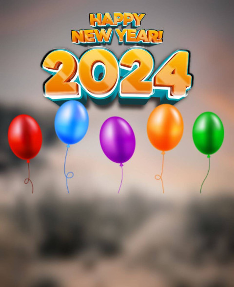 2024 Happy New Year Photoshop Editing Background Stock