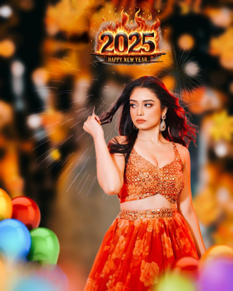 2025 New Year Photo Editing Background