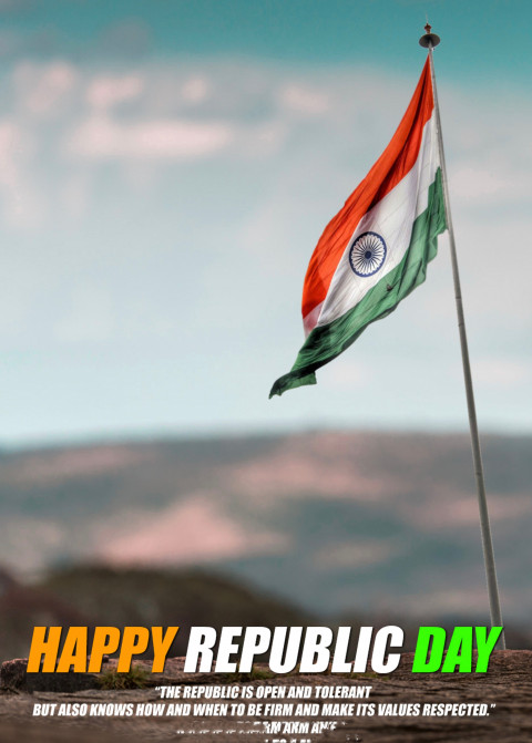 26 January Background Flag Editing   Happy Republic Day