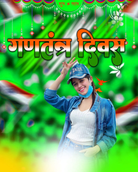 26 January Happy Republic Day Editing Background With Cute Girls