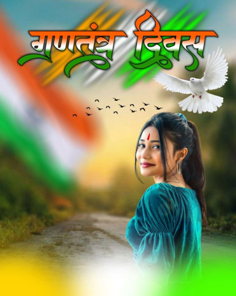 26 January Happy Republic Day Special Girls Photo CB Background