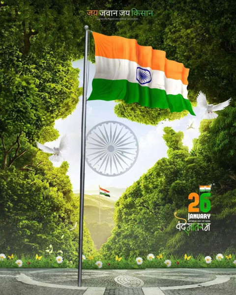 26th January Background HD For Cb Picsart Editing With Tiranga Nature