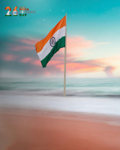 26th January Indian Happy Republic Day Editing Background for Picsart Flag