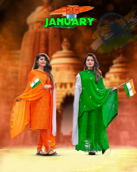 26th January Photo Editing Bacground With Two Girls For Photoshop