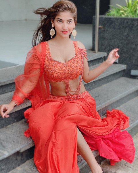 Angle Rai hot Look Red Dress Pictures HD Images