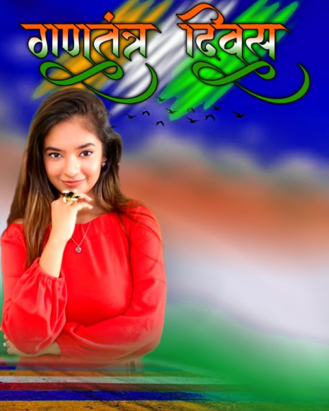 Anushka Sen With 26 January Happy Republic Day Girls Editing Background