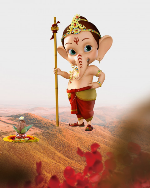 Bal Ganesh Chaturthi Editing Background Full HD