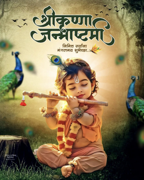 Banner Poster For Krishna Janmashtami Background Free