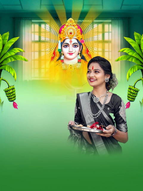 Best Chhath Puja PicsArt Editing Background Free With Girls