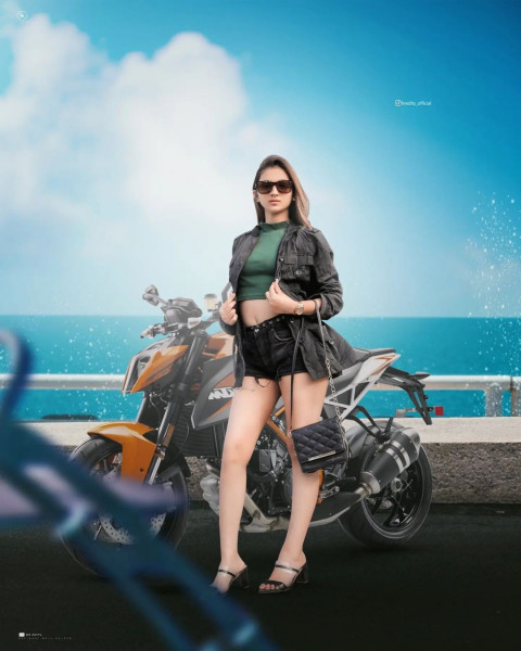 Bike Photoshop New CB Gilr Background Full HD Download