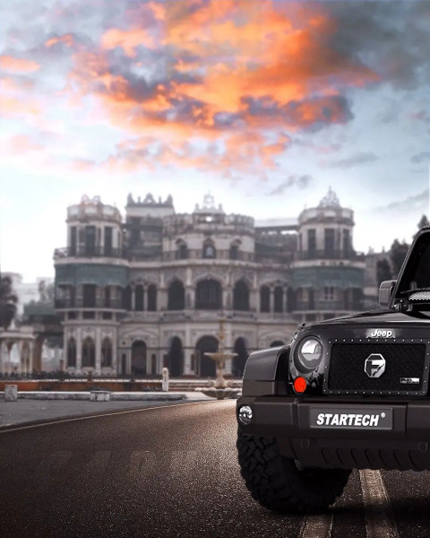 Black Car With Home Picsart CB Photo Editing Background