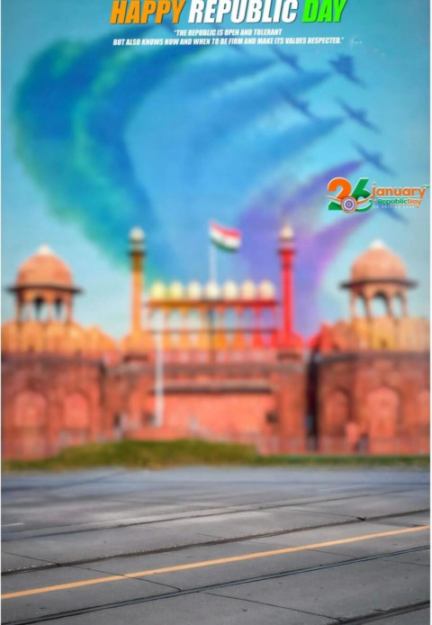 Blur Happy Republic Day CB Background For Picsart & Photoshop