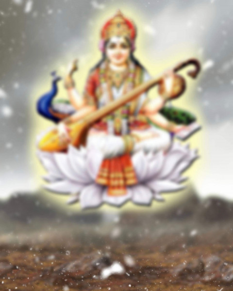 Blur Happy Saraswati Puja Background For Photoshop & PicsArt Editing