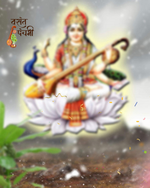 Blur Happy Saraswati Puja CB Editing Background Full HD Download Free