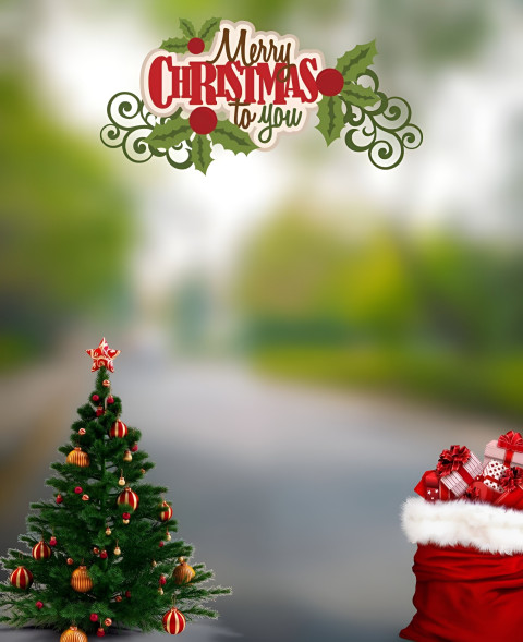 Blur Photo Editing Christmas New Background Tree Wallpaper Full HD Pic