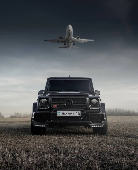 Car With Flying Airplane Background For Picsart