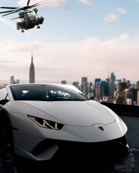 Car With Helicopter Full HD Background For Picsart