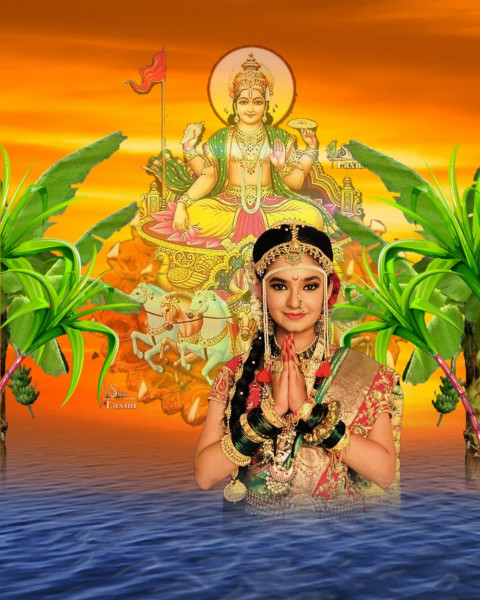 Chhath Pooja Editing Background With Girls Images