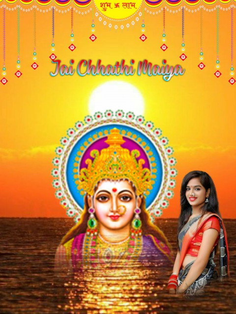 Chhath Puja Background HD for Snapseed With Girls