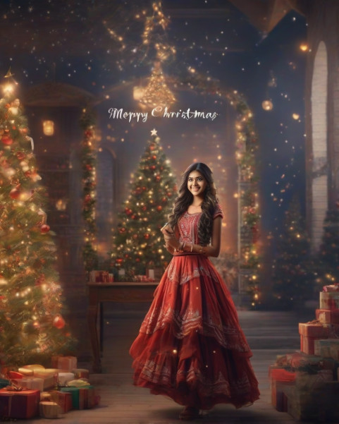 Christmas PicsArt Photo Editing Girl Background Download Free