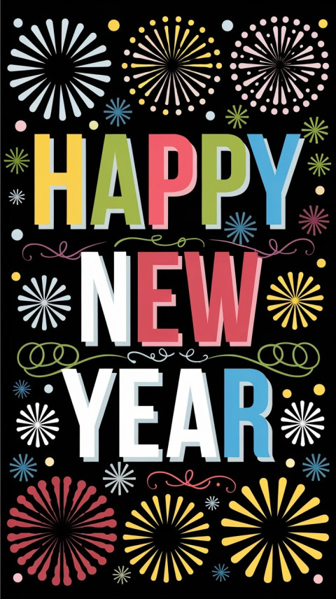 Colorful Celebration Happy New Year Background Hd Photo