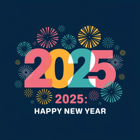 Colorful Countdown Celebrating 2025 Happy New Year Photo