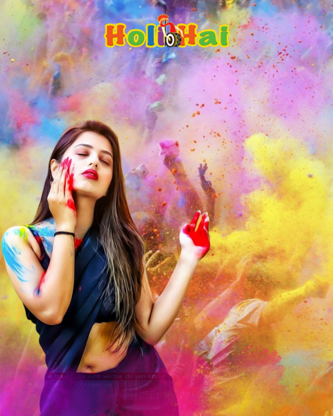 Colorful Happy Holi CB Background New For Editing With Girls