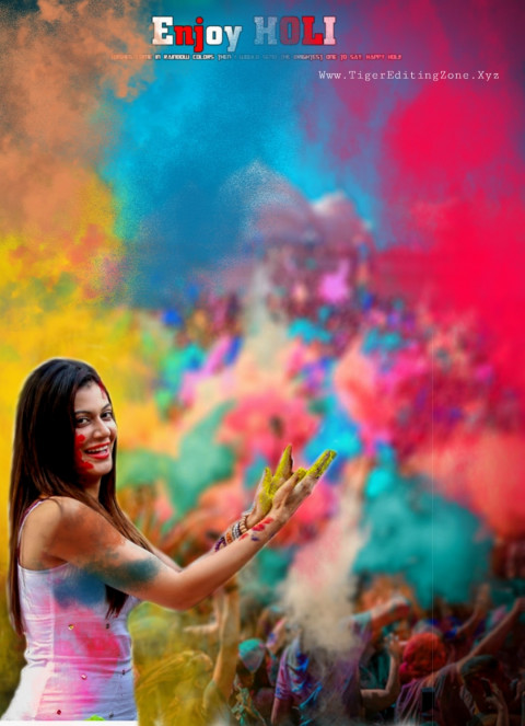 Colorful Happy Holi Photoshop Photo Editing Background Full HD Download