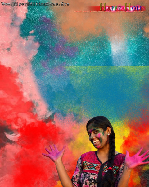 Colorful Happy Holi Photoshop Photo Editing Background Full HD Download