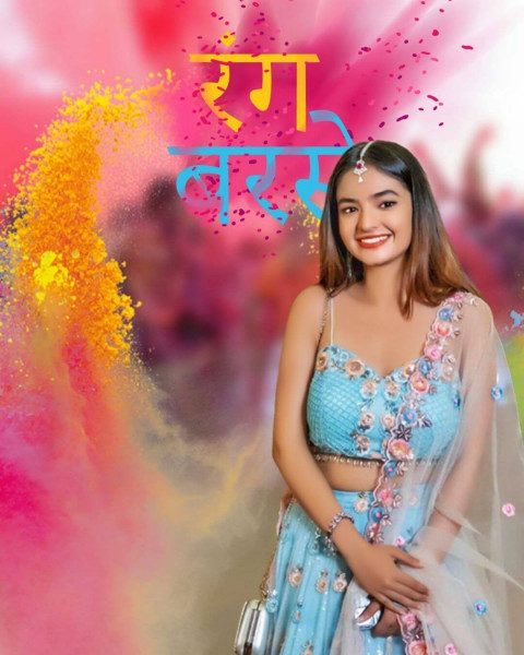 Colorful Holi Editing CB Picsart Background With Girl Free