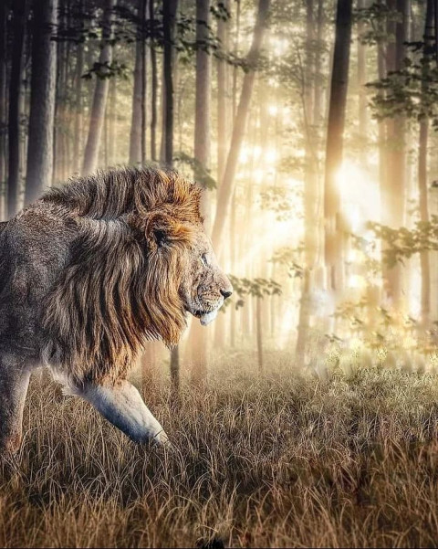 Creative Lion Photo Editing HD Background Download