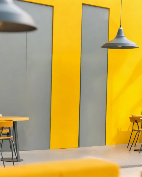 Creative Photo Yellow Table And Chair Editing Background
