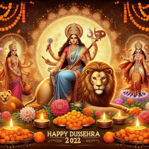 Customizable Happy Dussehra 2024 digital cards and images