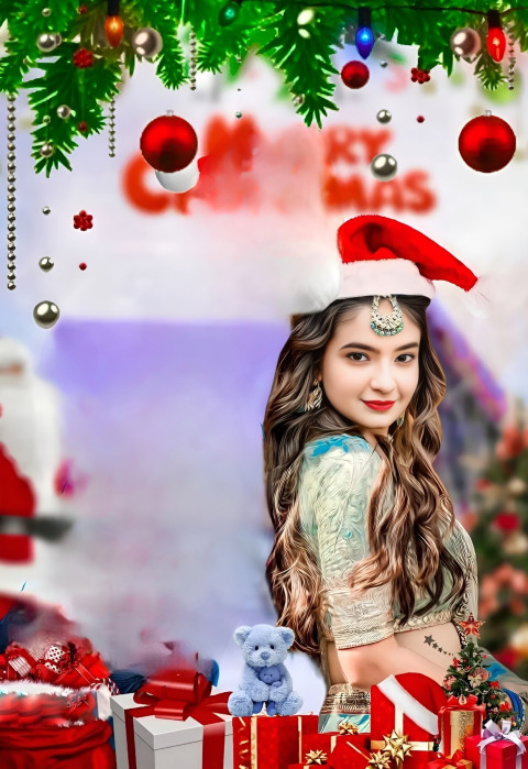 Cute Girl Happy Christmas Background HD Free Wallpapers Download