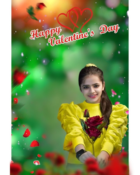 Cute Girl Valentine Day Editing Background HD