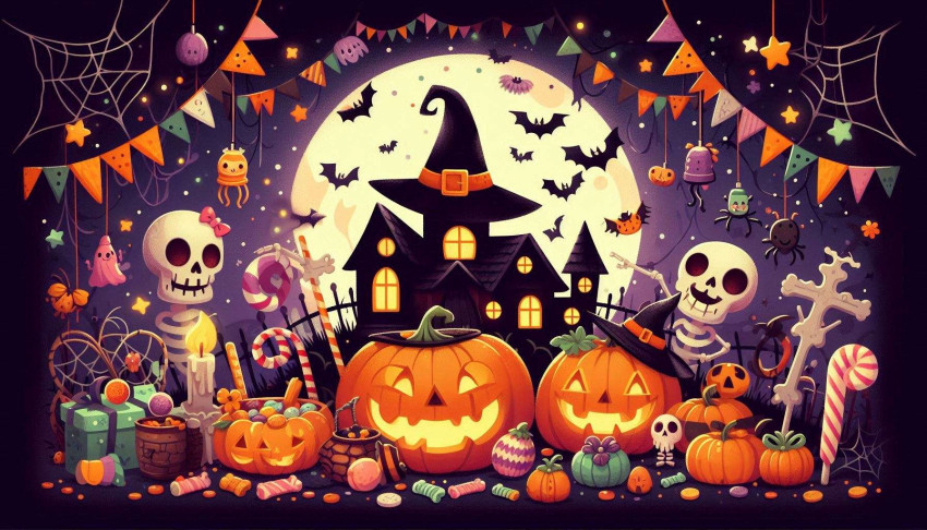 Cute Halloween Background for festive celebrations