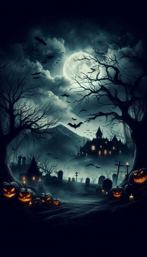 Dark and eerie Halloween Background illustrations