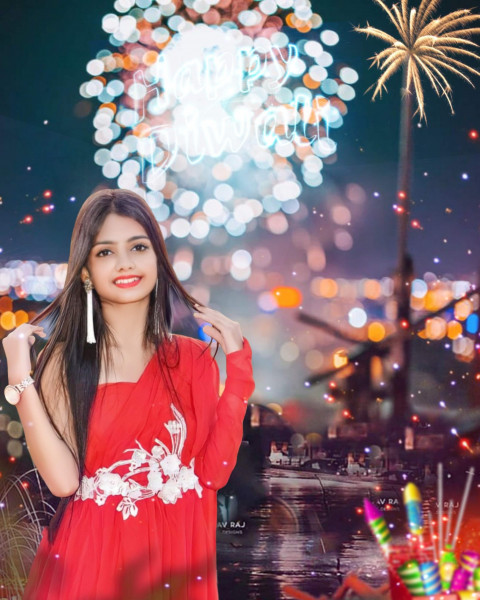 Diwali Fireworks Cb Girl Background Download HD