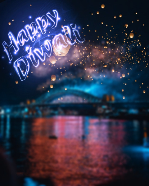 Diwali Sky Lanterns Photo Editing Background