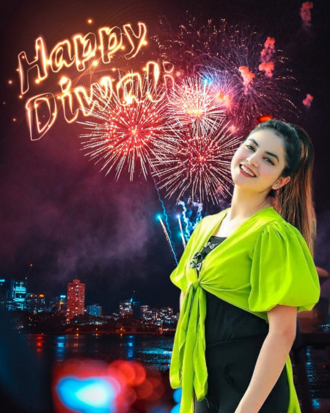 Diwali With Girl Editing Background HD For PicsArt