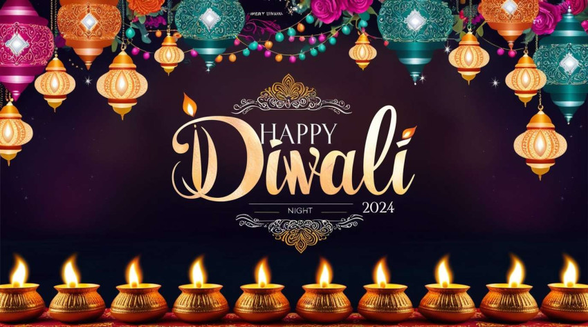 Download Happy Diwali 2024 Images With Sparkling Diyas