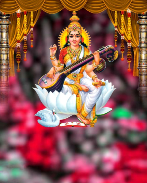 Download Happy Vasant Panchami Red CB Background Free