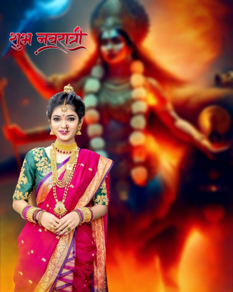 Durga Puja Photoshop HD Editing CB Background Free With Girl