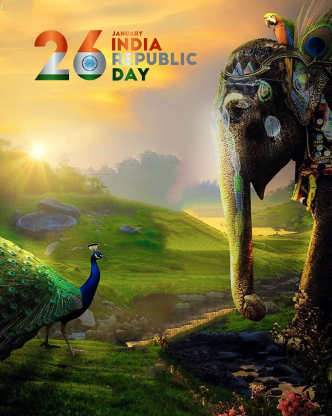 Elephant 26 January Republic Day Editing Background For Photoshop HD