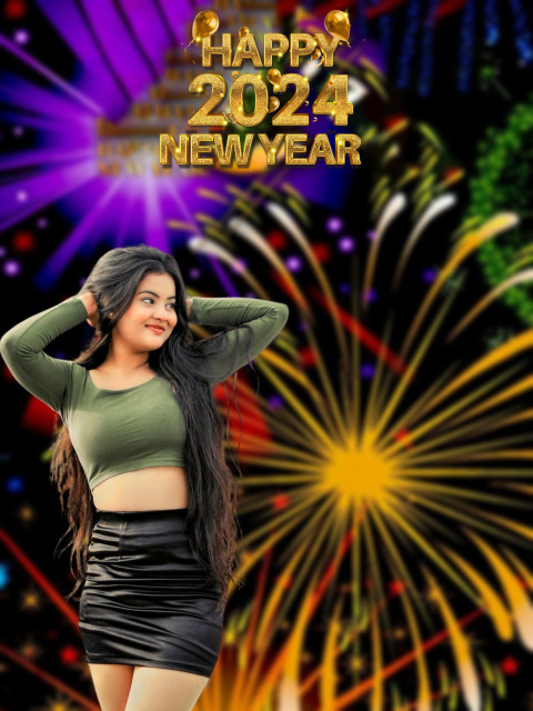 Free Happy New Year Background 2024 Editing Images With Girl