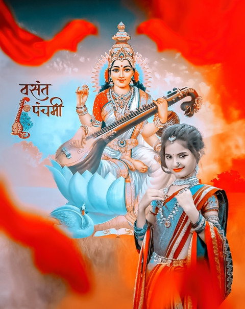 Full HD Saraswati Puja CB Editing Cute Girl Background